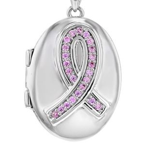 Pink Crystal Breast Cancer Awareness Locket
